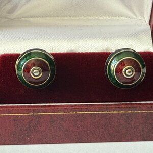 Nancy & Rise Vermeil Sterling Silver Tri-Color Enamel Cufflinks Gift-Ready w/Box